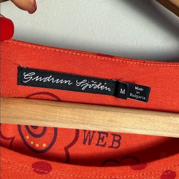 GUDRUN Sjoden JULIET tunic-dress POLKA DOT ORANGE Medium - Picture 6 of 13